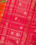 Burnt Orange Checkered Assam Silk Saree — Pallu