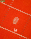 Burnt Orange Checkered Assam Silk Saree — Body
