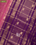 Mauve Checkered Assam Silk Saree — Pallu