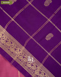 Mauve Checkered Assam Silk Saree — Blouse