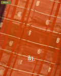 Coffee Brown Checkered Assam Silk Saree — Pallu