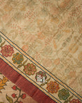 Brown Kalmkari Print Semi Tussar Saree