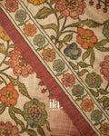 Brown Kalmkari Print Semi Tussar Saree
