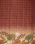 Brown Kalmkari Print Semi Tussar Saree