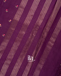 Wine Purple Floral Embroidered Assam Silk Saree