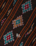Charcoal Black Ikat Butta Bengal Khadi Saree