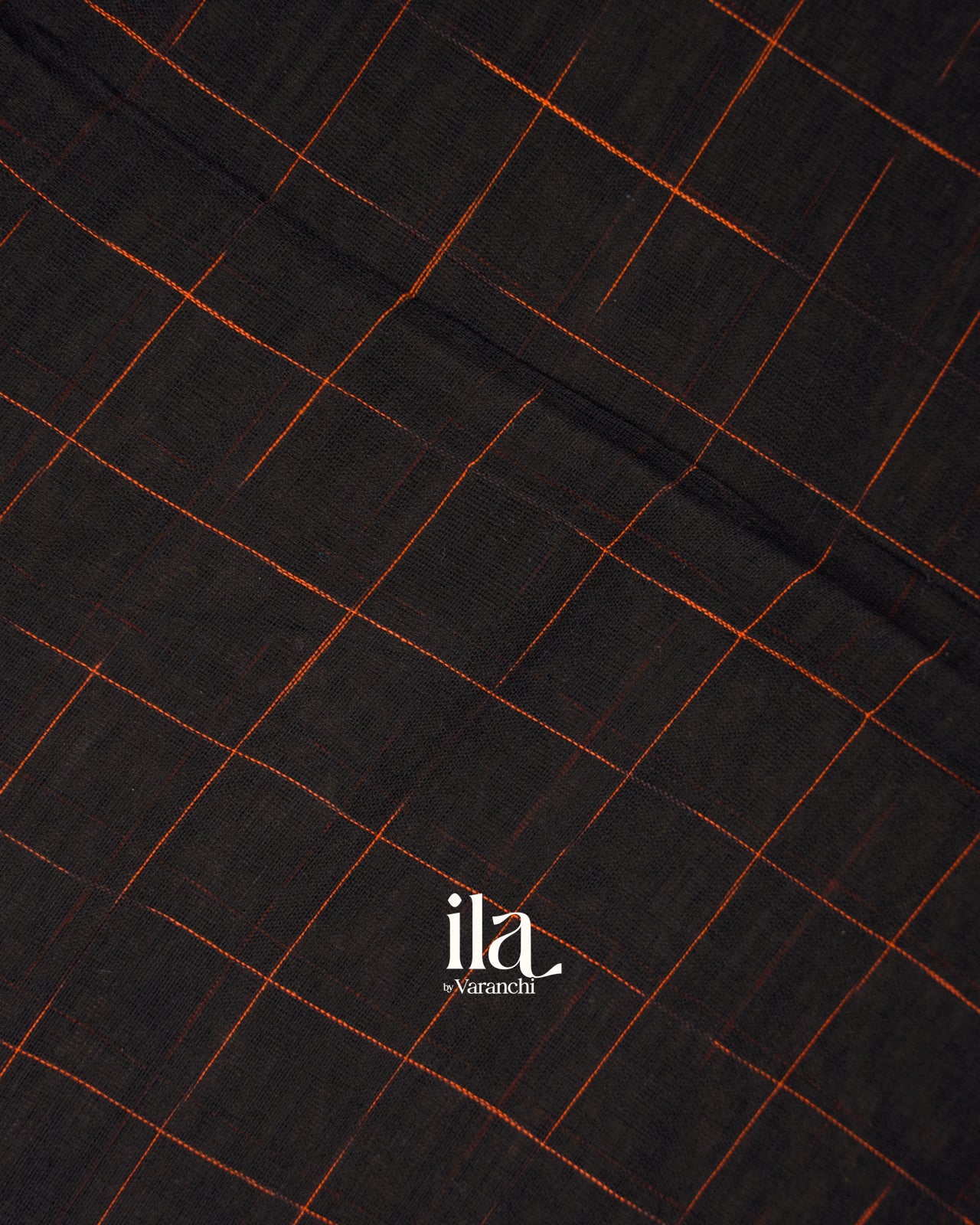 Charcoal Black Ikat Butta Bengal Khadi Saree
