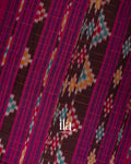 Wine Purple Checked Bengal Khadi Saree