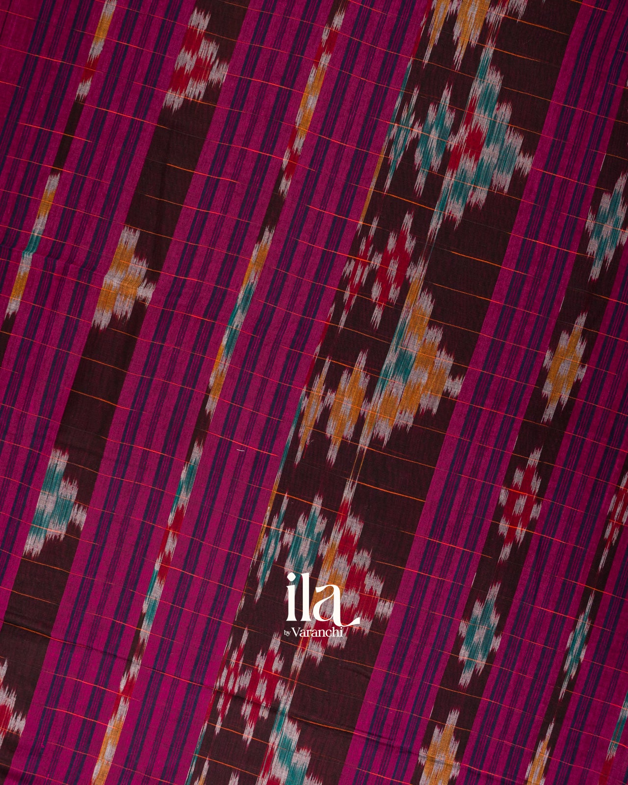 Wine Purple Checked Bengal Khadi Saree