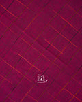 Wine Purple Checked Bengal Khadi Saree