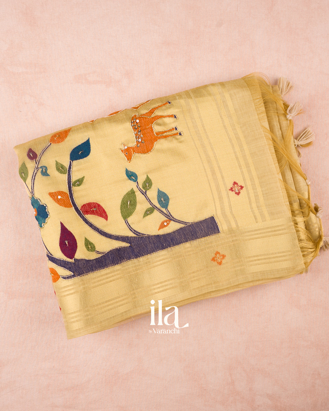 Ivory Paithani Pure Semi Cotton Saree
