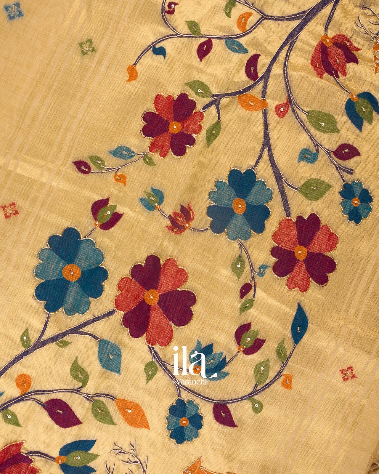 Ivory Paithani Pure Semi Cotton Saree