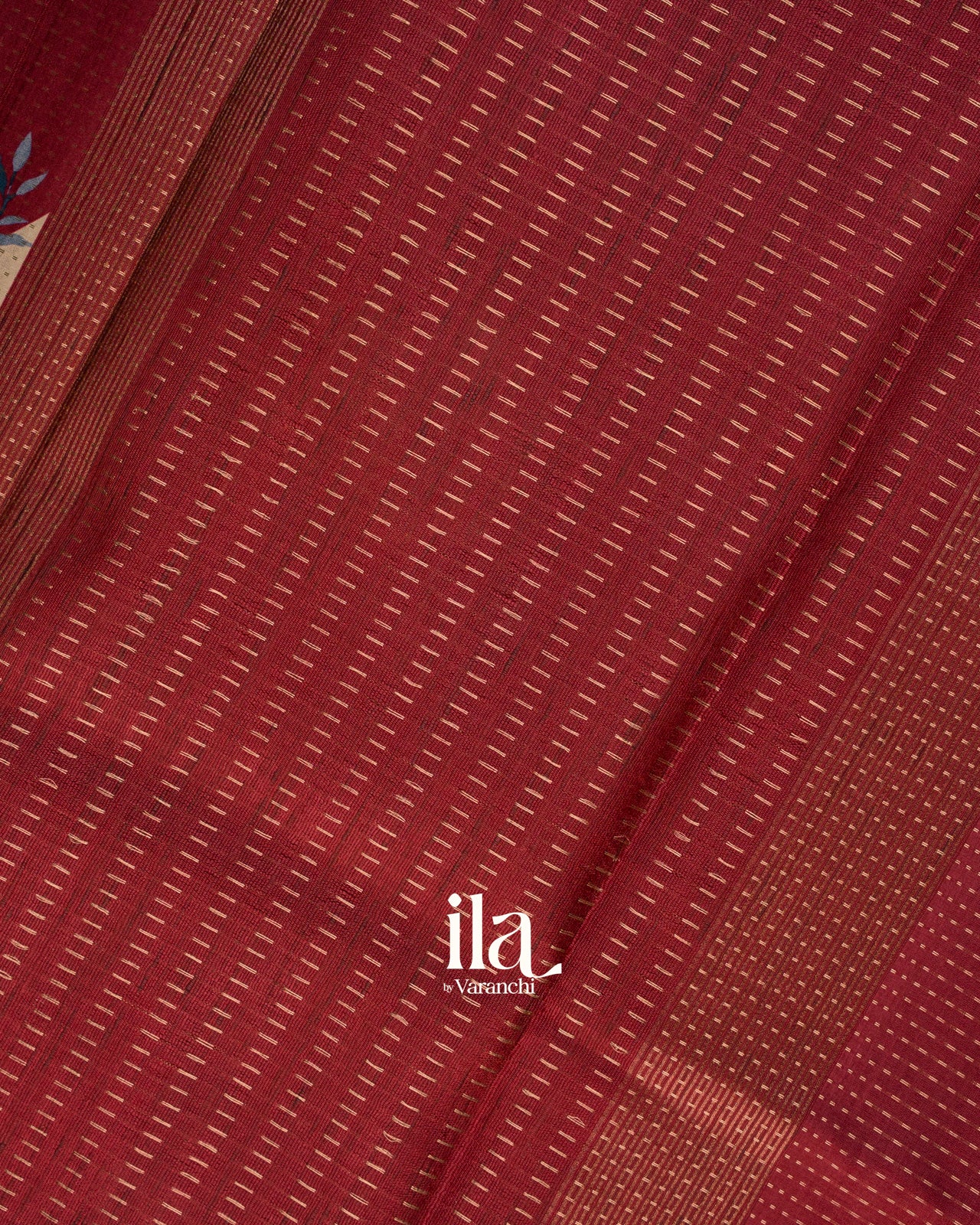 Cream Floral Printed Semi Tussar Saree