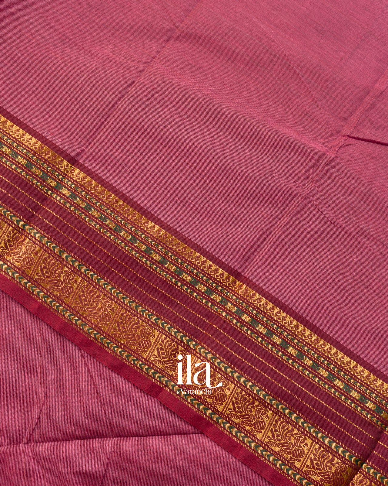 Dusty Rose Pure Kanchipuram Cotton Handloom Saree