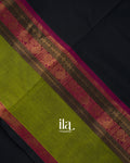 Charcoal Black Pure Kanchipuram Cotton Saree