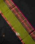 Charcoal Black Pure Kanchipuram Cotton Saree