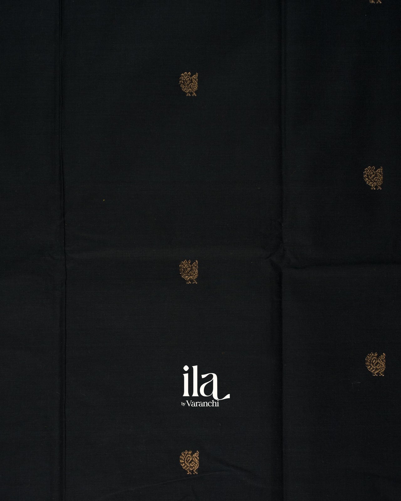 Charcoal Black Pure Kanchipuram Cotton Saree
