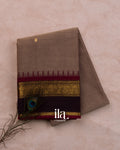 Warm Taupe Kanchipuram Cotton Saree