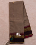Warm Taupe Kanchipuram Cotton Saree