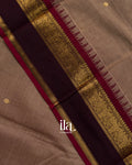 Warm Taupe Kanchipuram Cotton Saree