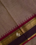 Warm Taupe Kanchipuram Cotton Saree