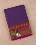 Violet Temple Border Kanchipuram Cotton Saree