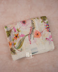 Ivory Floral Digital Printed Pure Kota Cotton Saree
