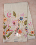 Ivory Floral Digital Printed Pure Kota Cotton Saree