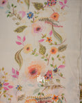 Ivory Floral Digital Printed Pure Kota Cotton Saree