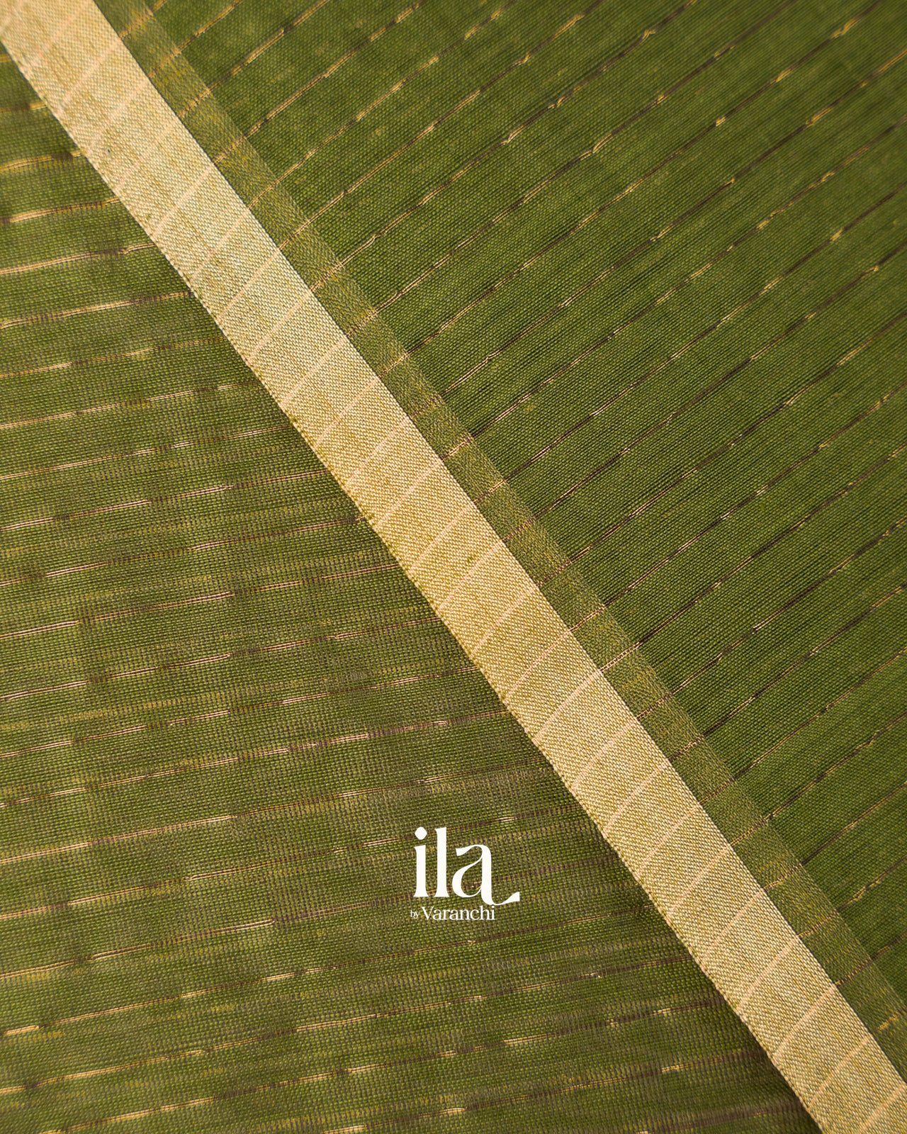 Forest Green Stripe Maheshwari Sico Saree