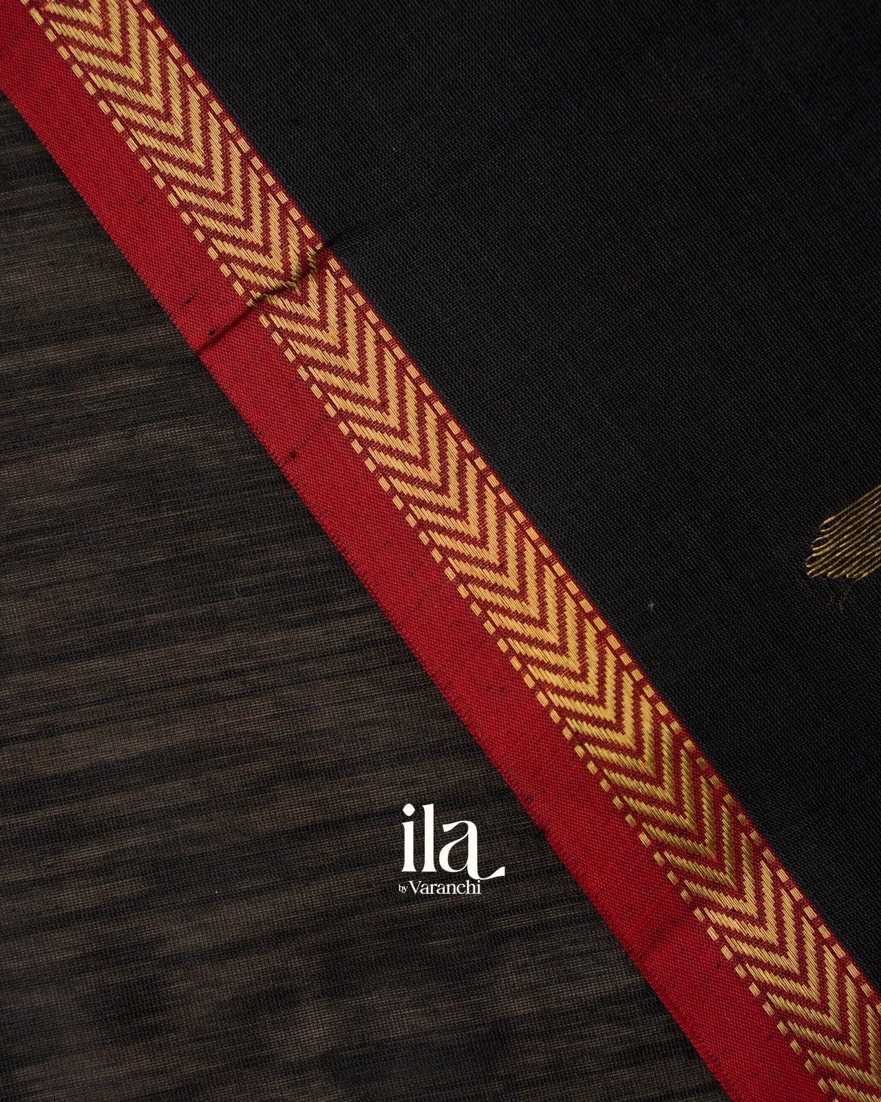 Jet Black Pure Maheshwari Silk Cotton Handloom Saree