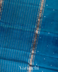 Deep Prussian Blue Mangalgiri Silk Cotton Saree