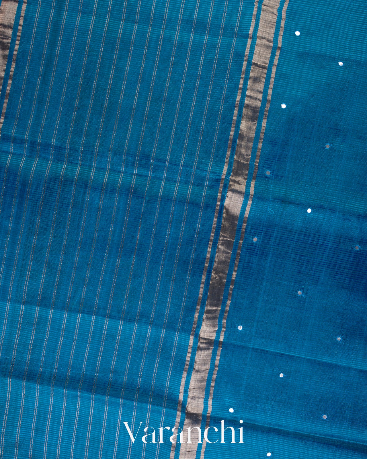 Deep Prussian Blue Mangalgiri Silk Cotton Saree