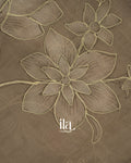 Chiku Brown Floral Semi Kora Saree
