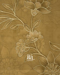 Mustard Yellow Floral Semi Kora Saree