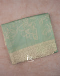 Mint Green Floral Semi Kota Saree