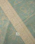 Mint Green Floral Semi Kota Saree