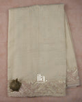 Off-White Dhakai Jamdani Semi Kota Saree