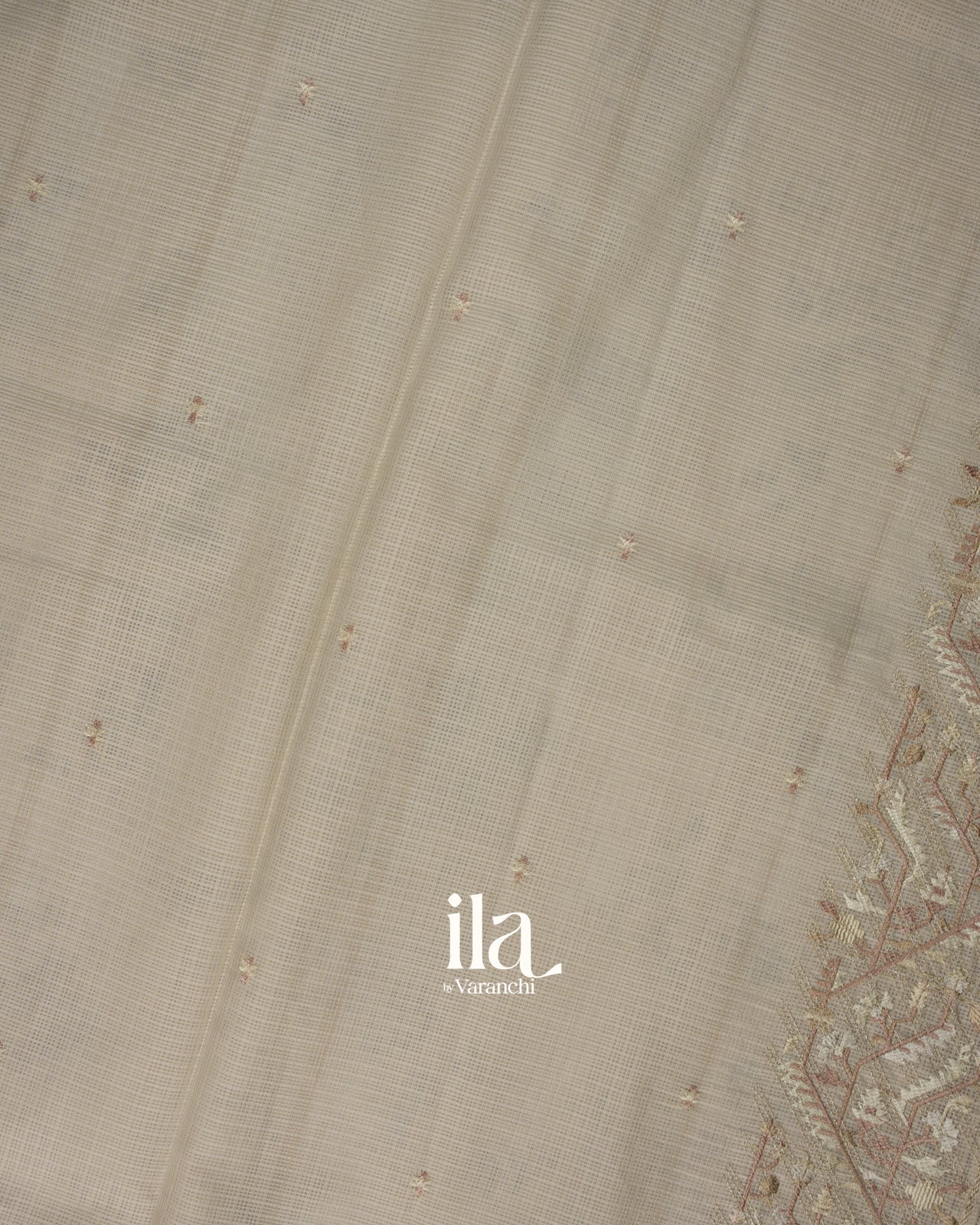 Off-White Dhakai Jamdani Semi Kota Saree