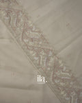Off-White Dhakai Jamdani Semi Kota Saree