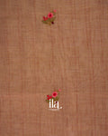 Dusty Rose Floral Embroidered Pure Semi Linen Saree