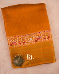 Mustard Yellow Ajrakh Printed Semi Silk Saree