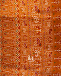 Mustard Yellow Ajrakh Printed Semi Silk Saree