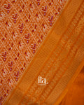 Mustard Yellow Ajrakh Printed Semi Silk Saree