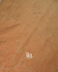 Sandel Wood Ombre Applique Semi Tissue Saree