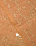 Sandel Wood Ombre Applique Semi Tissue Saree