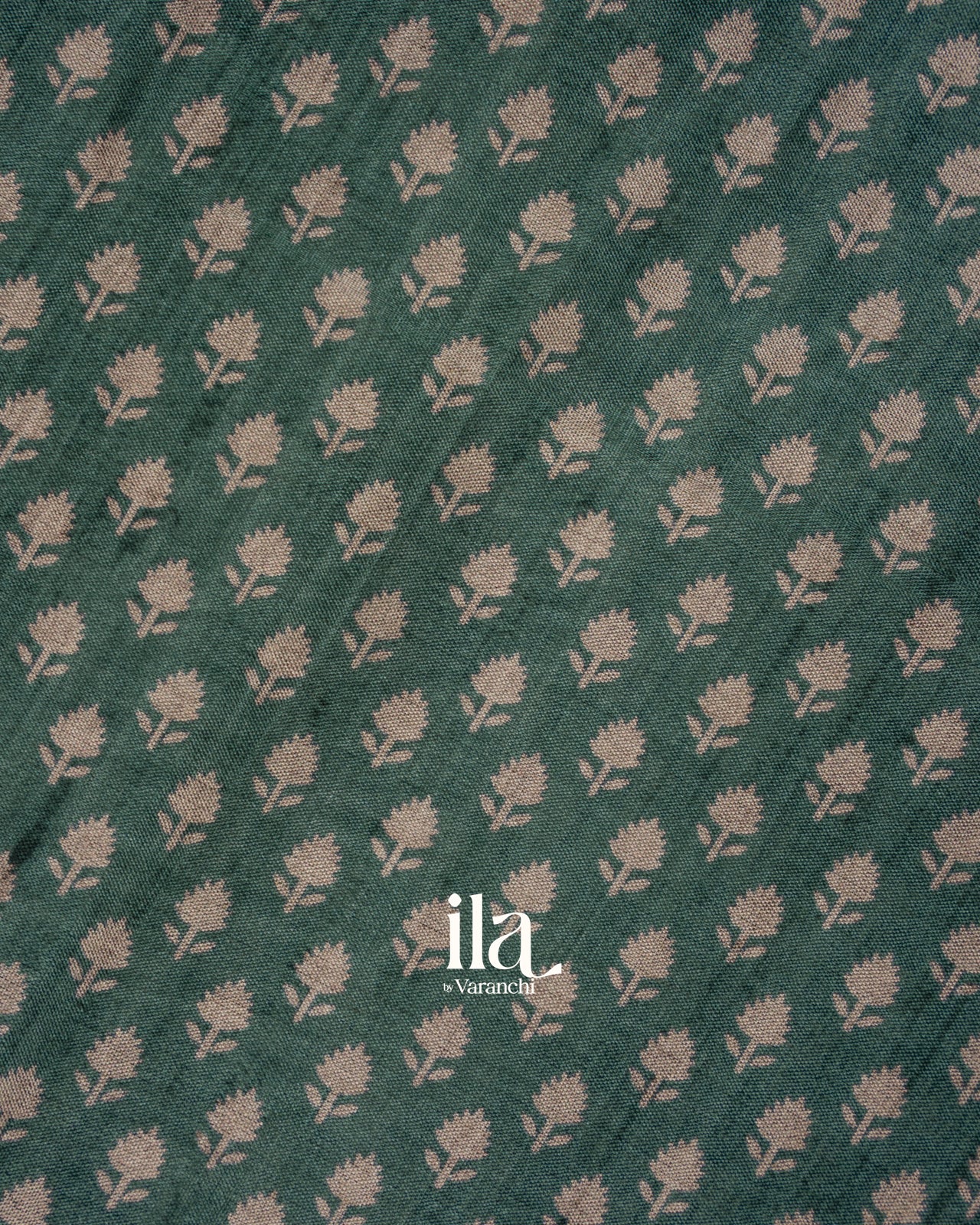 Teal Green Semi Tussar Saree