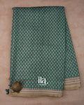 Teal Green Semi Tussar Saree