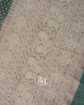 Teal Green Semi Tussar Saree
