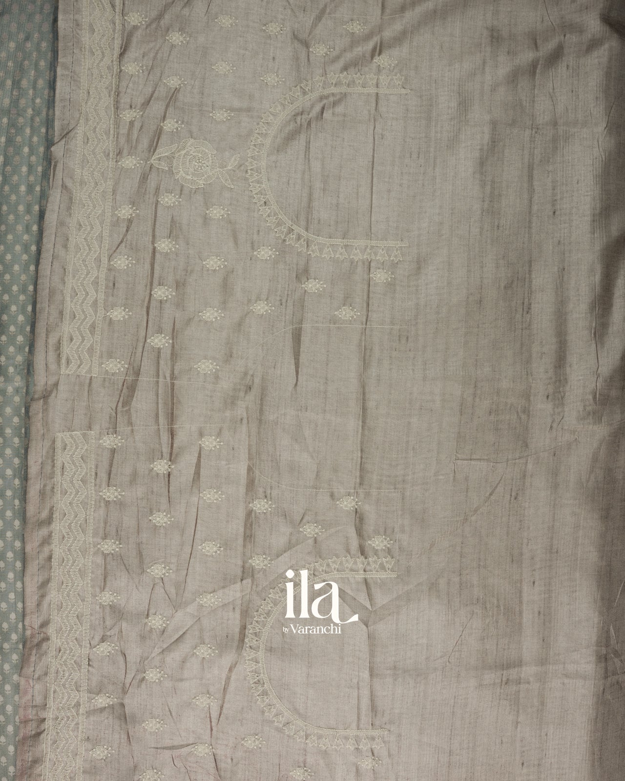 Teal Green Semi Tussar Saree